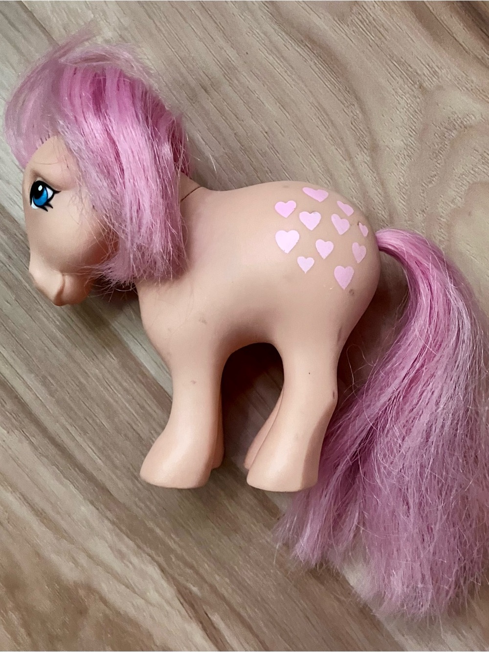 Vintage 1982 Peachy Pink Hearts My Little Pony